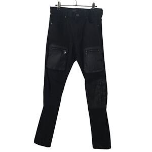 KLOUD9 Jeans Mens 32 Black Cargo Denim Slim Tapered Pockets Streetwear Pants